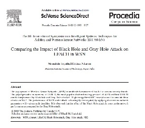 ترجمه مقاله مقایسه ی تاثیر black hole و gray hole بر LEACH در WSN